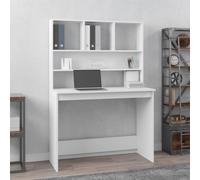 vidaXL Desk with Shelves White 102x45x148 cm Engineered Wood