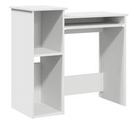(white) vidaXL Desk with Shelves White 84x40x78 cm Engineered Wood office desk
