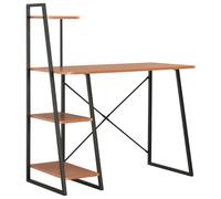 vidaXL Desk with Shelving Unit Black and Brown 102x50x117 cm UK HOT