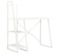 vidaXL Computer Desk with Shelving Unit White Laptop Desk Study Workstation