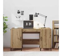 vidaXL Desk with Storage Artisian Oak 140 x 50 x 75 cm Engineered Wood