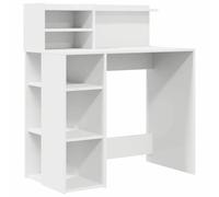 vidaXL Desk with Shelf White 90 x 48 x 101.5 cm Engineered Wood