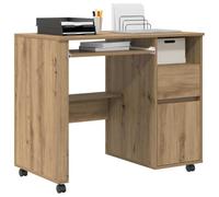 vidaXL Desk with Wheels Artisan Oak 91 x 50 x 77 cm Engineered Wood