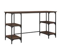 vidaXL Desk Writing Desk Computer Desk Brown Oak Metal and Engineered Wood