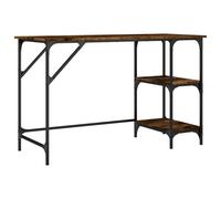 vidaXL Desk Writing Desk Computer Desk Smoked Oak Metal and Engineered Wood