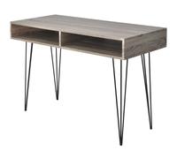 vidaXL Desk Writing Table WorkStation Computer Home with 2 Compartments Grey