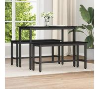 vidaXL Dining Bench 2 pcs Black Oak 100 x 32.5 x 48.5 cm