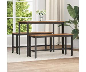 vidaXL Dining Bench 2 pcs Old Wood 100 x 32.5 x 48.5 cm