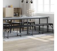 vidaXL Dining Bench Black 248x32x45 cm Steel and Faux Leather