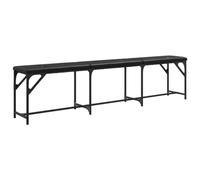vidaXL Dining Bench Black 186x32x45 cm Steel and Faux Leather