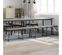 vidaXL Dining Bench Light Grey 248x32x45 cm Steel and Fabric