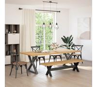 vidaXL Dining Bench NOAIN 160 x 41 x 45 cm Solid Pine Wood Natural