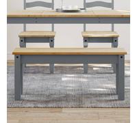 vidaXL Dining Bench Panama Grey 105x30x45 cm Solid Wood Pine