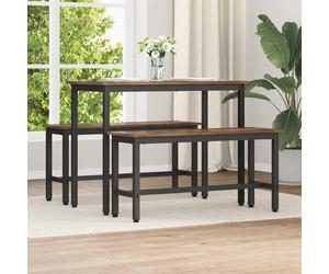 vidaXL Dining Bench Smoked Oak 100 x 32.5 x 48.5 cm