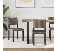 vidaXL Dining Chair 2 pcs Black Wash 46 x 55 x 84 cm Kubu Rattan