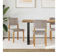 vidaXL Dining Chair 2 pcs Kubu Grey 46 x 55 x 84 cm Kubu Rattan