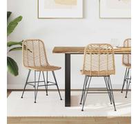 Dining Chair 2 pcs Rattan and Iron HighBackChair Room Seating Kitchen vidaXL