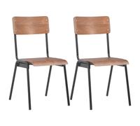 Dining Chairs 2 pcs Brown Solid Plywood Steel