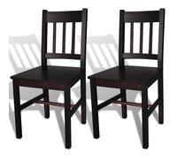 vidaXL 2x Dining Chairs Wood Dark Brown Kitchen Living Room Furniture Seat