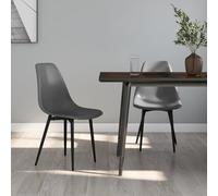 vidaXL Dining Chairs 2 pcs Grey PP