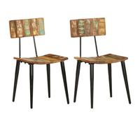 vidaXL 2x Dining Chairs Solid Reclaimed Wood Living Room Kitchen Dinner Chair