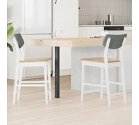 vidaXL Dining Chairs 2 pcs White 48 x 49 x 95 cm Solid Rubber Wood