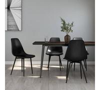 vidaXL Dining Chairs 4 pcs Black PP