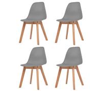 Vidaxl Dining Chairs 4 Pcs Grey Plastic Dining Chairs