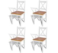 vidaXL Dining Chairs 4 pcs White Pinewood