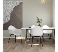 vidaXL 4x Dining Chairs White PP Home Kitchen Dining Room Dinner Chair Seating