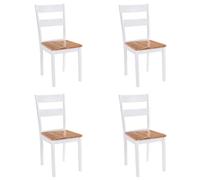 vidaXL 4x Dining Chairs Rubberwood White Living Room Kitchen Furniture Seat