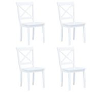 vidaXL Dining Chairs 4 pcs White Solid Rubber Wood Durable