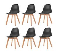 Vidaxl Dining Chairs 6 Pcs Black Plastic Dining Chairs