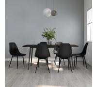 Vidaxl Dining Chairs 6 Pcs Black Pp