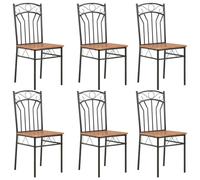 vidaXL Dining Chairs 6 pcs Brown MDF NEW