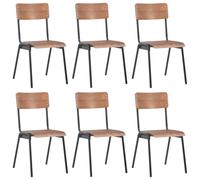 Dining Chairs 6 pcs Brown Plywood