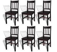 vidaXL Dining Chairs 6 pcs Dark Brown Pinewood