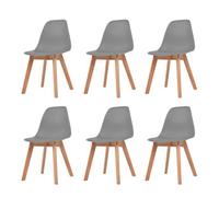Vidaxl Dining Chairs 6 Pcs Grey Plastic Dining Chairs