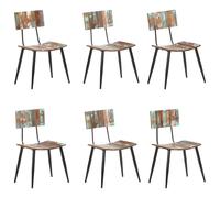 vidaXL Dining Chairs 6 pcs Solid Reclaimed Wood