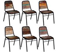vidaXL Dining Chairs 6 pcs Solid Reclaimed Wood