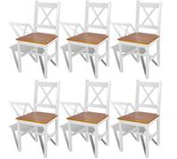 Vidaxl Dining Chairs 6 Pcs White Pinewood