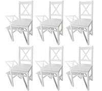 Vidaxl Dining Chairs 6 Pcs White Pinewood Dining Chairs
