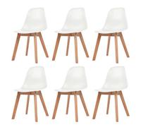 Vidaxl Dining Chairs 6 Pcs White Plastic Dining Chairs