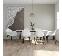 vidaXL Dining Chairs 6 pcs White PP