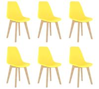 vidaXL Dining Chairs 6 pcs Yellow Plastic