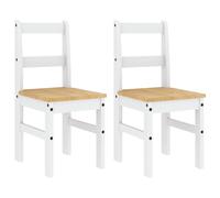 vidaXL Dining Chairs Dining Room Kitchen Chair 2 pcs White Solid Wood Pine