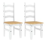 vidaXL Dining Chairs Dining Room Kitchen Chair 2 pcs White Solid Wood Pine