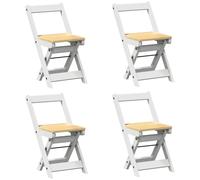 vidaXL Dining Chairs Foldable Kitchen Dinner Chair 4 pcs White Solid Wood Pine