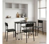 VidaXL Dining Table 100 X 50 X 75 Cm Engineered Wood Black Rectangular