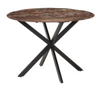 vidaXL Dining Table Solid Wood Reclaimed and Steel Kitchen Coffee Dinner Table